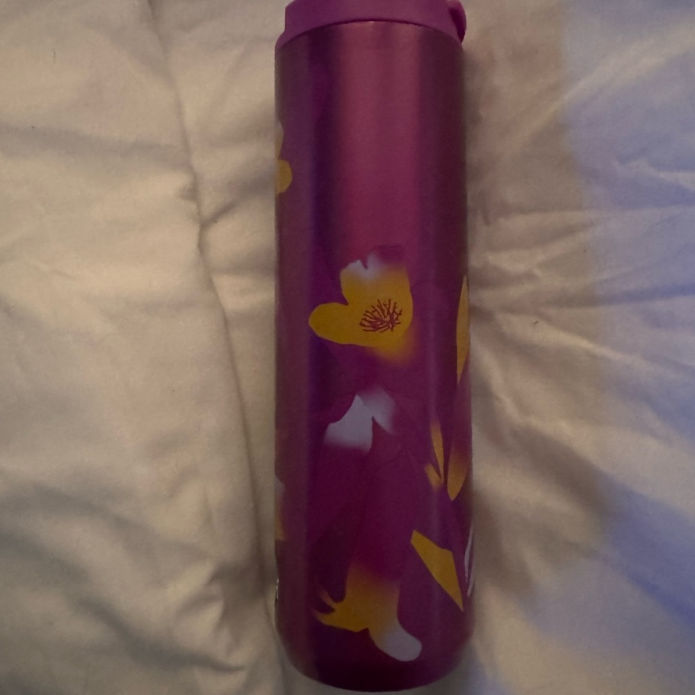 Starbucks Purple and Yellow Floral Tumbler